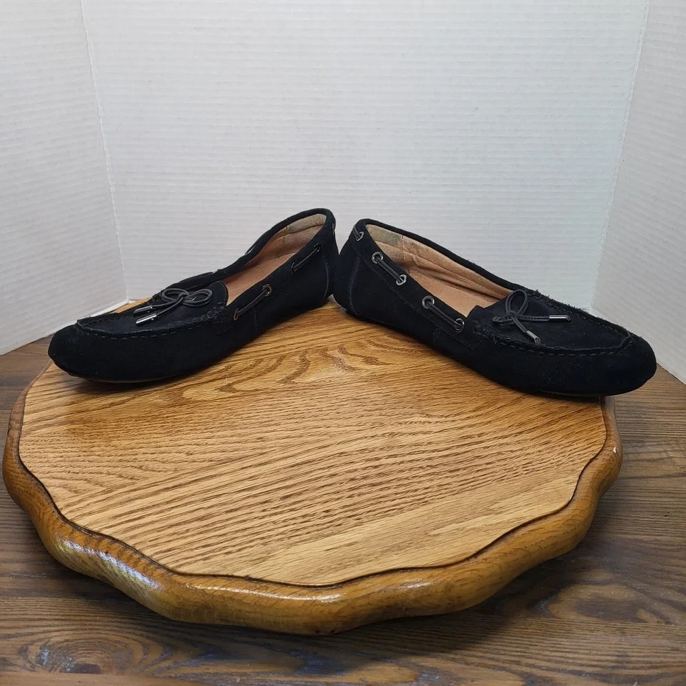 Vionic Virginia Black Suede Loafers Shoes Moccasins Orthapedic Flats‎ Women's 9